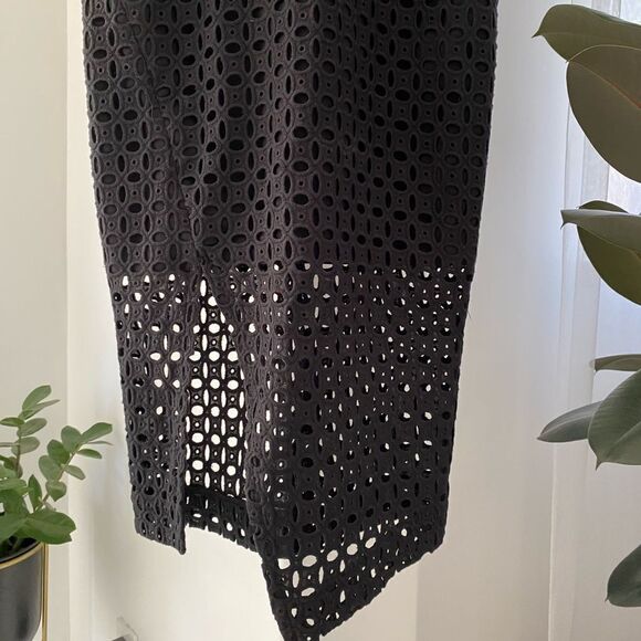 NICHOLAS Eyelet Lace Cut Out Black Midi Dress, Size 4 - Picture 4 of 11